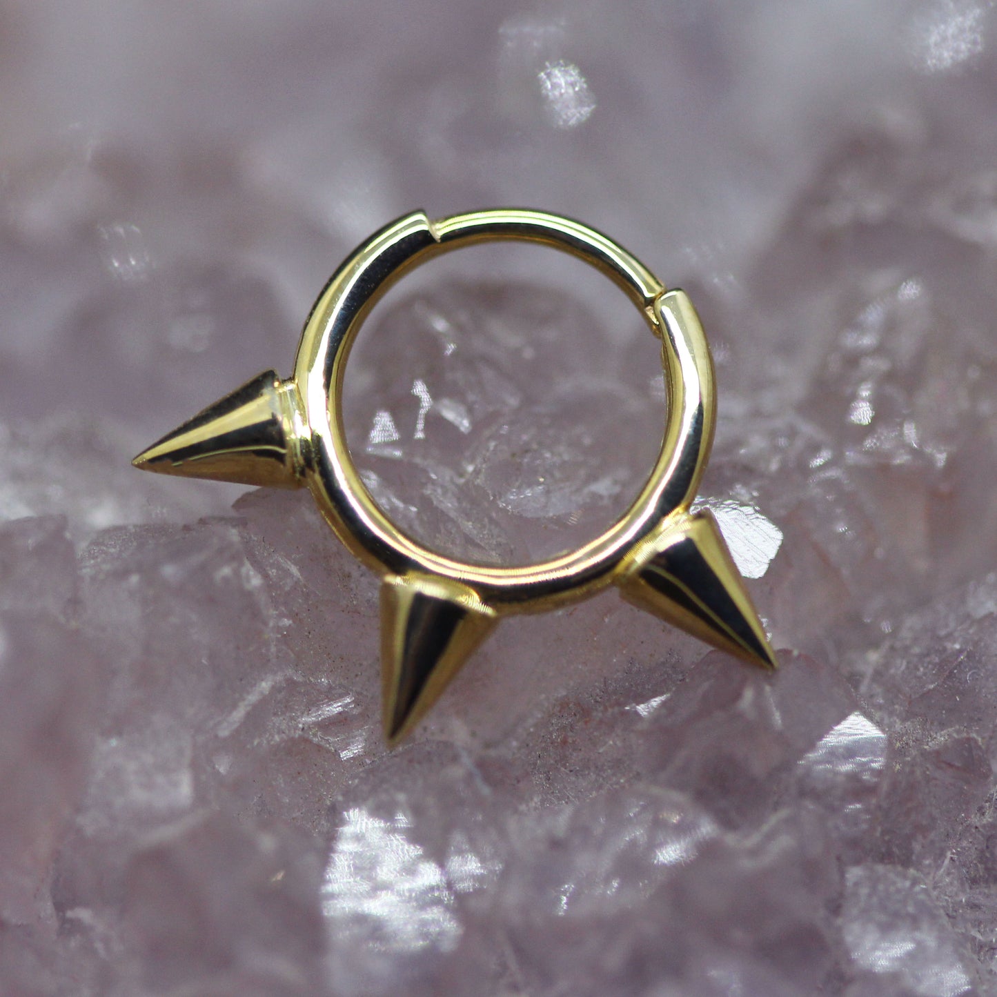 Triple Spike Hoop Earring
