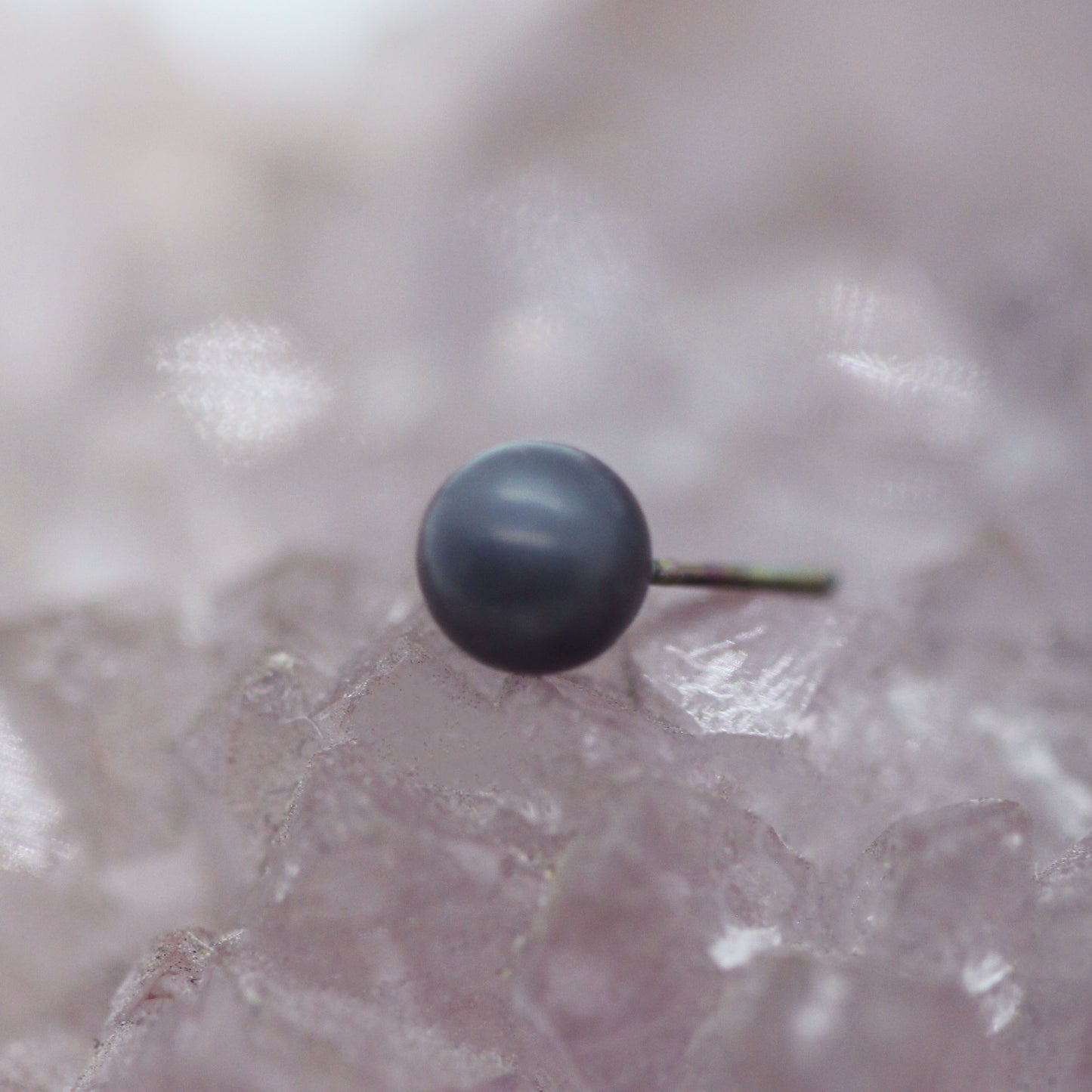 Matte Black Niobium Threadless Ball End