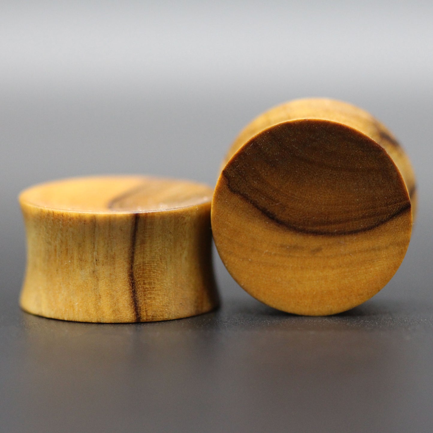 Olivewood Single or Double Concave Plugs