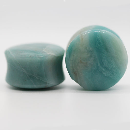 Amazonite Double Round Plugs