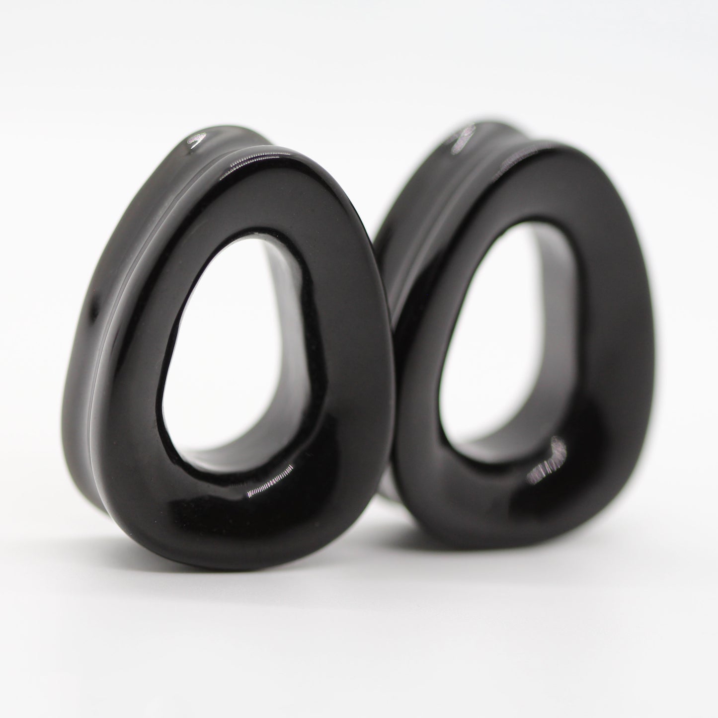 Black Onyx Teardrop Eyelet Plugs