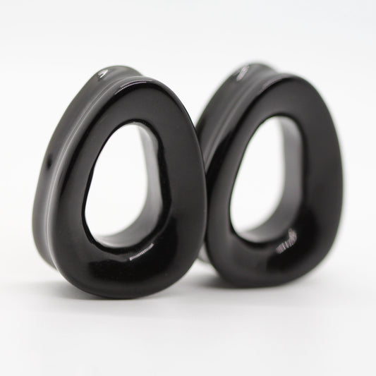 Black Onyx Teardrop Eyelet Plugs