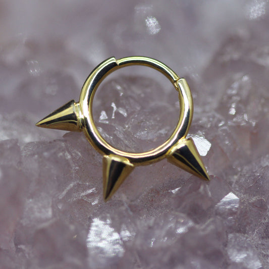 Triple Spike Hoop Earring
