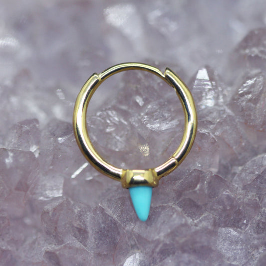 Turquoise Spike Hoop Earring