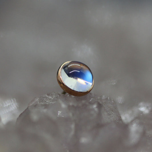 BVLA Bezel Set Rainbow Moonstone Threadless End