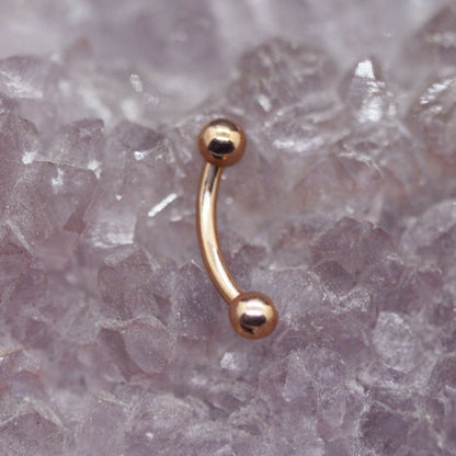 Solid Gold Curved Barbell